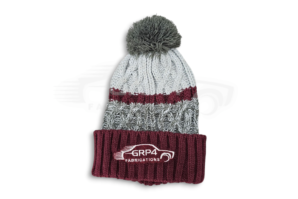 GRP4 Maroon Pompom Beanie